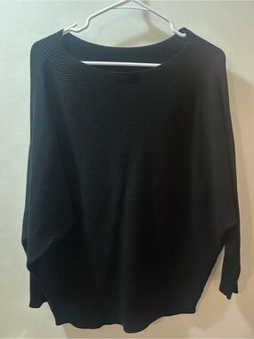 Ardene Black Ribbed Crew Neck Sweater